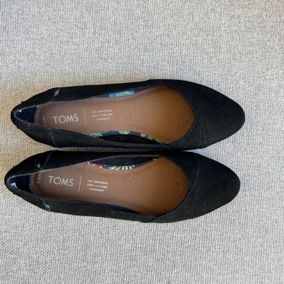 TOMS Women's 5.5 Jutti Neat Ballet Flats Casual Slip On Black Suede - Picture 5 of 9